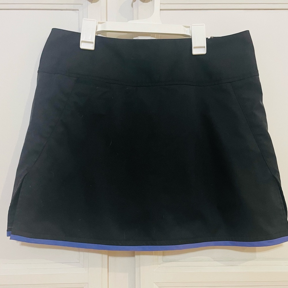 Adidas Black Athletic Skort with Blue Trim